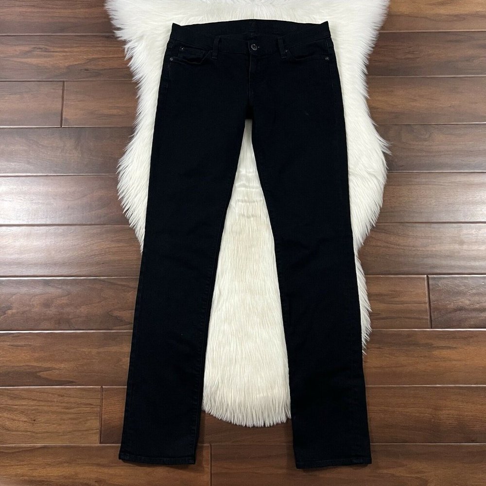 7 for all Mankind Women's Size 30 Black Straight Leg Denim Jeans